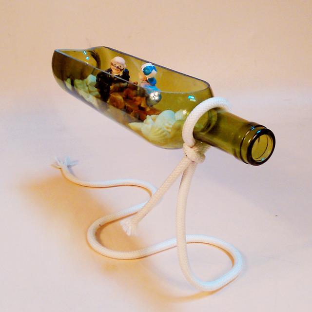 DIY creative home suspension beer bottle decoration, micro landscape in the bottle