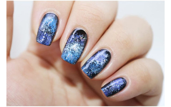 Self-learning starry manicure tutorial step diagram