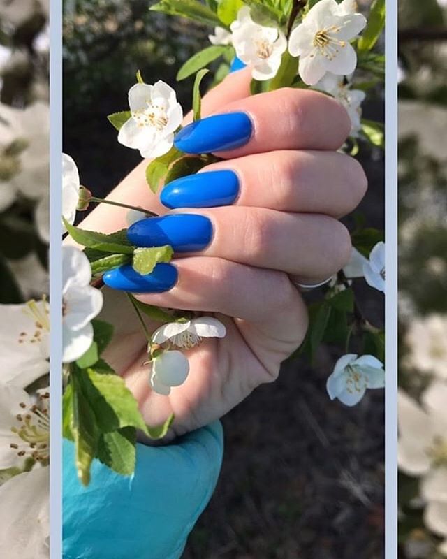 37 SUMMER CAN ALSO BE RECOMMENDED WITH COLL-TONED NAIL STYLES nails;summernails;summernails2019;long nails;nail style;nail designs;nail addict ;nail design ideas;natural nails;blue nails